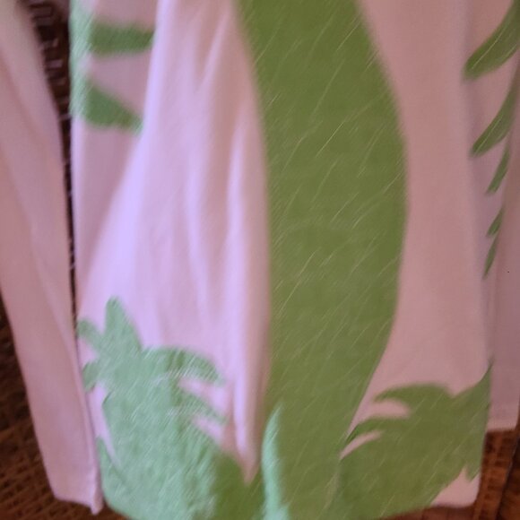 VTG NWT Tori Richard Long Sleeve Tee XL Palms Palm Tree Design Apple Color - Picture 4 of 7
